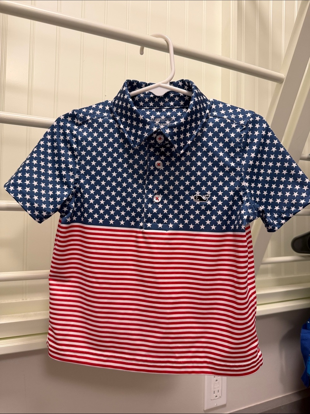 Vineyard Vines Kids Polo - Navy, Red & White Star Stripe